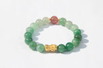 24K Gold Pixiu – Ruby & African Jade Prosperity Bracelet