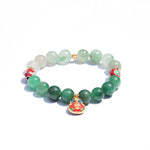 Gathered Luck Bracelet– African Jade with 925GP Fortune Pouch & Enamel