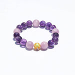 24K Gold Good Fortune Bead Bracelet – Amethyst & Kunzite