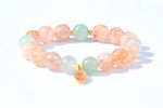 24K “Slim & Prosper” Bracelet – Rutilated Quartz & Strawberry Quartz