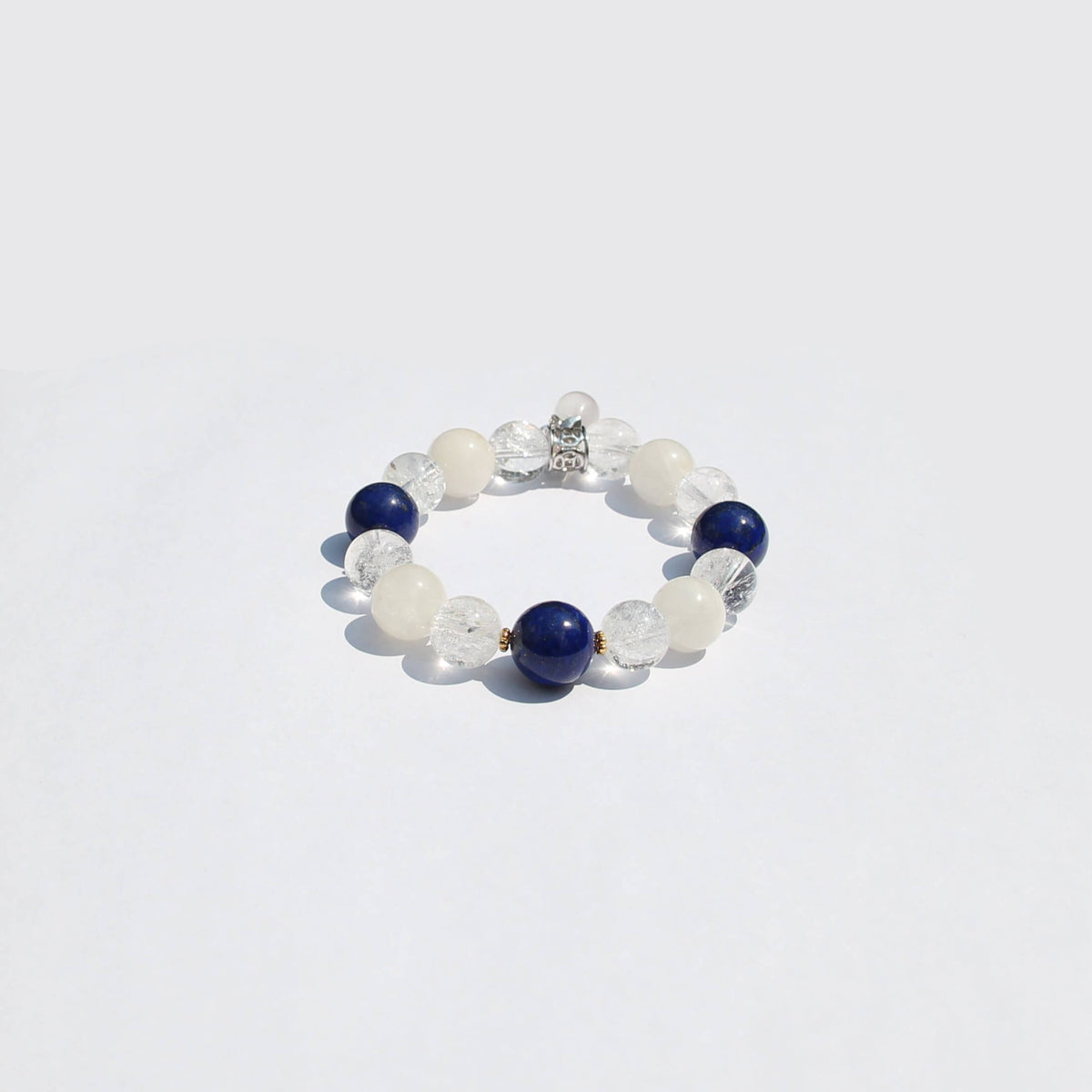 Five Emperors Prosperity Bracelet– White Phantom, “Azeztulite” & Lapis Bracelet