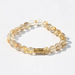 24K Taotie – Gold Rutilated Quartz & Clear Quartz Bracelet