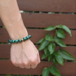 Gift pouch with malachite 13mm bracelet