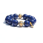 Blue Wisdom & Fortune Bracelet– Lapis Lazuli (925 Gold-Plated Charms)