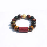 Lotus & Heart Sutra – Tiger’s Eye Protection Bracelet