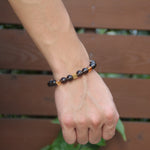 24K Gold Guardian Box Bracelet– Golden Tower & Smoky Quartz