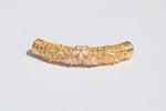 24K Gold Lotus – Rose Quartz& Kunzite Bracelet (Fortune & Love)
