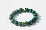 24K Gold Endless-Knot Bead – Malachite Bracelet