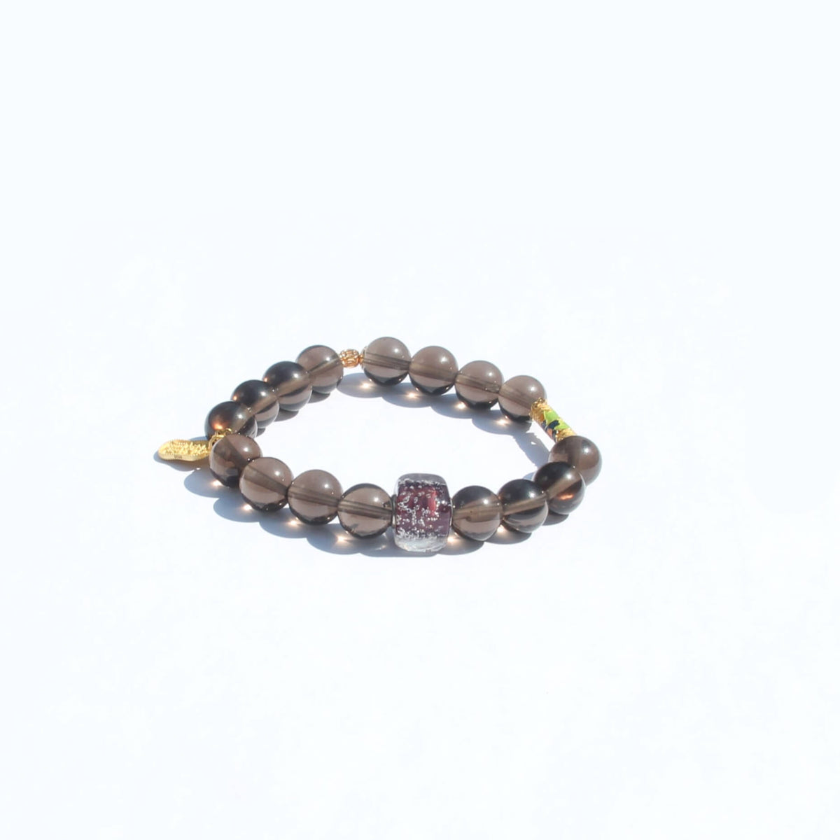 Smoky Quartz – Gold-Plated 925 Silver Bracelet