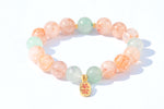 24K “Slim & Prosper” Bracelet – Rutilated Quartz & Strawberry Quartz