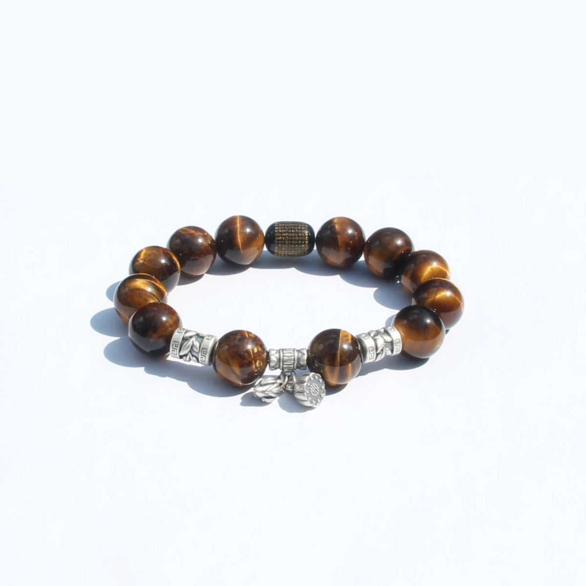 Twin Lotus Harmony – Tiger’s Eye & Heart Sutra Bracelet