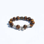 Twin Lotus Harmony – Tiger’s Eye & Heart Sutra Bracelet