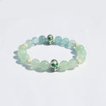 Aquamarine and strawberry quartz bracelet with 925 silver accents