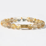 Clear quartz bead detail with high clarity