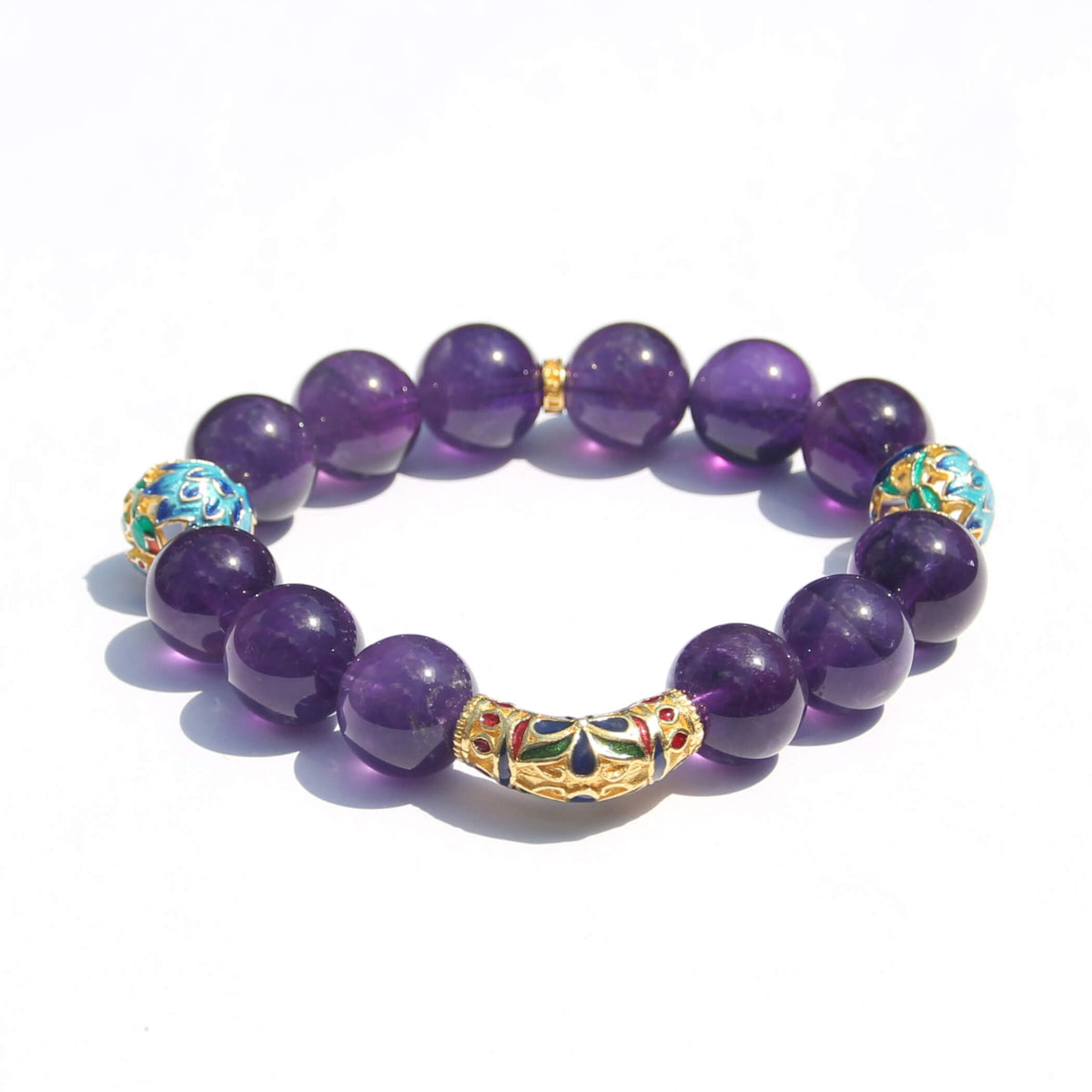 Purple Aura of Auspiciousness Bracelet – Amethyst (Gold-Plated 925)