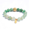 African Jade Lotus Bracelet – Gold-Plated 925 “喜乐安康” Bead