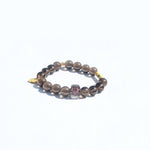 Smoky quartz bracelet with gold-plated 925 silver accents